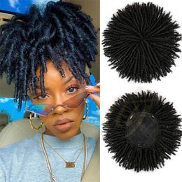 Saisity synthétique dreadlock cheveux moyen WigsToupee15x17 naturel pour les femmes africaines noir Crochet Soul Locs tresses perruques 240119