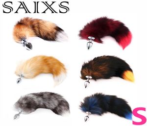 Saixs Fox Tails Anal Plug Metal Anal Sex Toys Butt Plug Sex Games Play Cosplay Toys S Plug Drop CX20072944444813