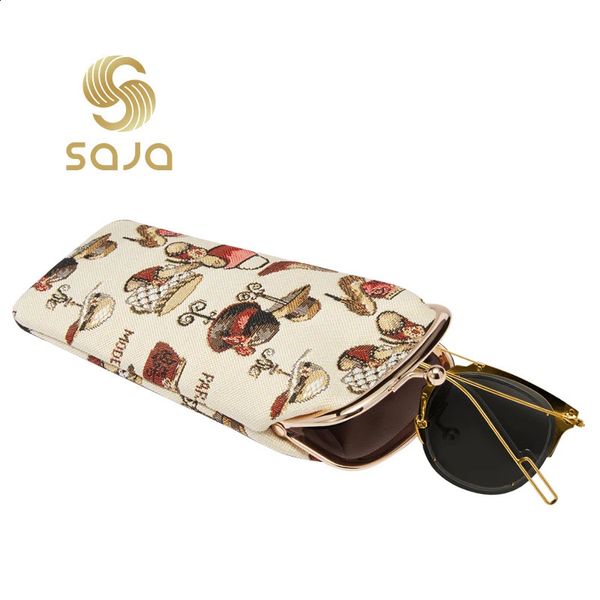 SAJA Tapisserie Sac Femmes Étui à Lunettes Lunettes de Soleil Étui Tapisserie Sac Pochette Étuis Portefeuille pour Dames Grand-mère Enfants Enfants Lunettes 240122