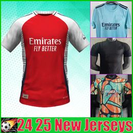 Saka 24 25 Jerseys de football G. Jésus Odegaard Rice Havertz 2024 Gunners Martinelli Smith Rowe Thomas Nketiah Zinchenko Trossard Football Shirt Men Training Shirt