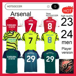 Saka voetbaltruien G. Jesus Odegaard Rice Havertz 23 24 Gunners Martinelli Smith Rowe Nketiah Zinchenko Saliba Trossard voetbalshirt Men Kit Hotsoccer