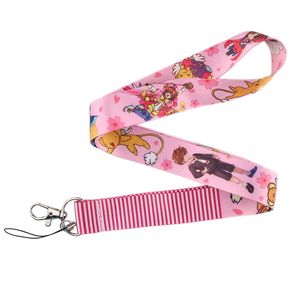 Sakura Anime Lanyards Bag Badge Houder Sleutelhanger Id Card Pass Gym Mobiele Badges Houder Lanyard Key Houders