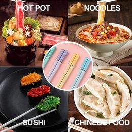 Sakura-Palillos Coloridos Reutilizables de Fibra de Vidrio para sushi, utensilios de cocina para ramen, aptos para lavavajillas, multicolor, 1 par