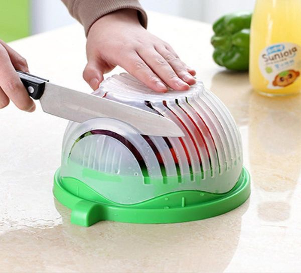 Salade Cutter Bowl Kitchen Gadget Vegetable Fruits Sliner Chopper Renqueur et Cutter Salad Maker Cuisine Tool 3651767