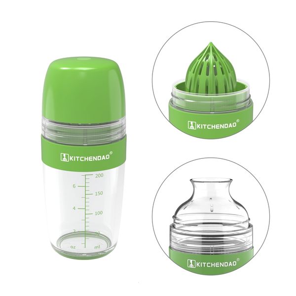 Salad Tools Shaker à vinaigrette 2 en 1 avec presse-agrumes multifonctionnel sans gouttes sans fuite Soft Grip Pieds antidérapants 250 ml 230613