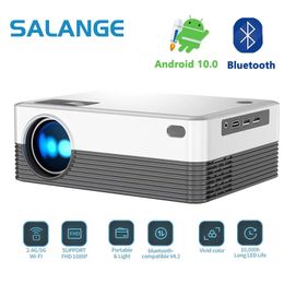 Salange P35 Android 10 Projector WiFi Portable Mini Video Beamer Smart TV 1280720DPI voor Game Movie Home Cinema 1080p 4K 240419
