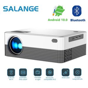 Salange P35 Android 10 Projecteur WiFi Portable Mini Video Beamer Smart TV 1280720DPI POUR Game Movie Home Cinema 1080p 4K 240419