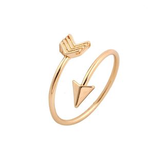 Verkoop 10 stks / partij pijl wrap trouwring band rose gouden pijl ringen, unieke ringen, verstelbare ringen, knokkel ring, stretch ringen, coole ringen, schattig