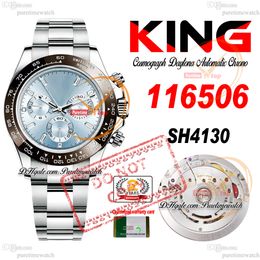 Venta 116506 SA4130 CRONOGROLO AUTOMÁTICO Mens Vista King Brown Ceramic Bisel Ice Blue Diamond Dial 904L Oystesteel Pulsera 72H Power Reserve Super Edition Puretime