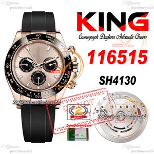 Vente 116515 SA4130 Chronograph Mens Automatic Chronograph Mens Watch King Rose Gol