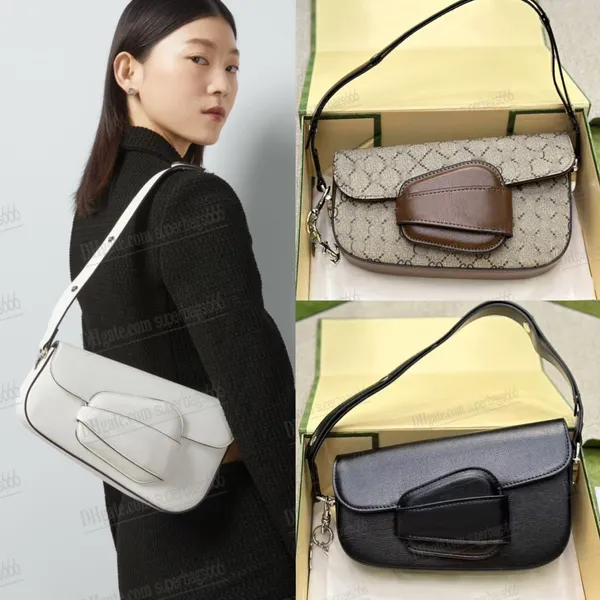 Diseñador Horsebit 1955 Mini bolsos de cuero Tote Mujeres de lujo Ophidia Bolsos de hombro Negro Blanco Silla de montar Axilas Cartera de embrague 5 Totes de color