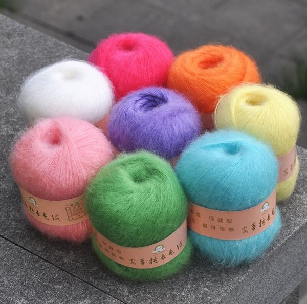 Fil de laine de cachemire Mohair Angola, 50g/boule, écheveau pour tricoter, écharpe, châle, pull, robe, chapeau A, vente