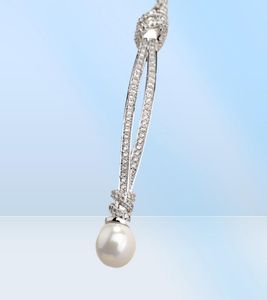 Verkoop beste kwaliteit echte 925 zilveren hete bruiloft sieraden ketting fijne sieradenkristallen van Rovski Christmas Gift8333395