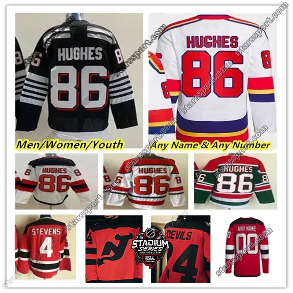 Venta Custom NewjerseyDevils 2024 Estadio Serie Jerseys de hockey Jack Hughes Jesper Bratt Hischier Dougie Hamilton Mercer Wood Graves Marino Sharangovich Tomás