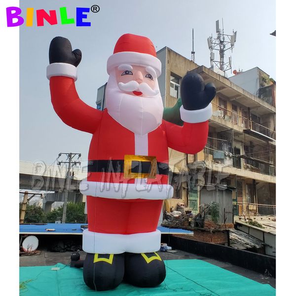 Vente drôle géant gonflable Santa Claus avec sac Christmas gonflables Ballon de personnage pour la décoration publicitaire événements en plein air
