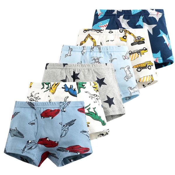 Vente de haute qualité garçons boxer shorts PAUTES ENFANTS ENFANTS DINOSAUR SOUS-WEAR 2-10YEARS Old 3PCS 240329