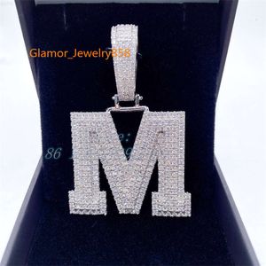 Verkoop Hiphop Sieraden Icedout Solid en Vvs Moissanite Diamond Custom 14k Gold Letter Hanger