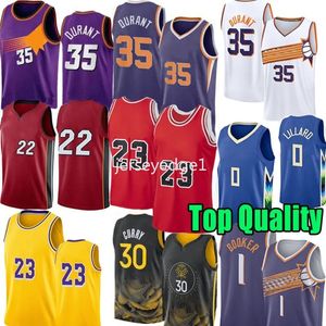 Vente Maillots de basket Jimmy Butler Kevin Durant Embiid LILLARD Booker Ja Morant Kyrie Irving Luka Doncic Donovan Mitchell Harden Tatum Stephen Curry BEAL maillot