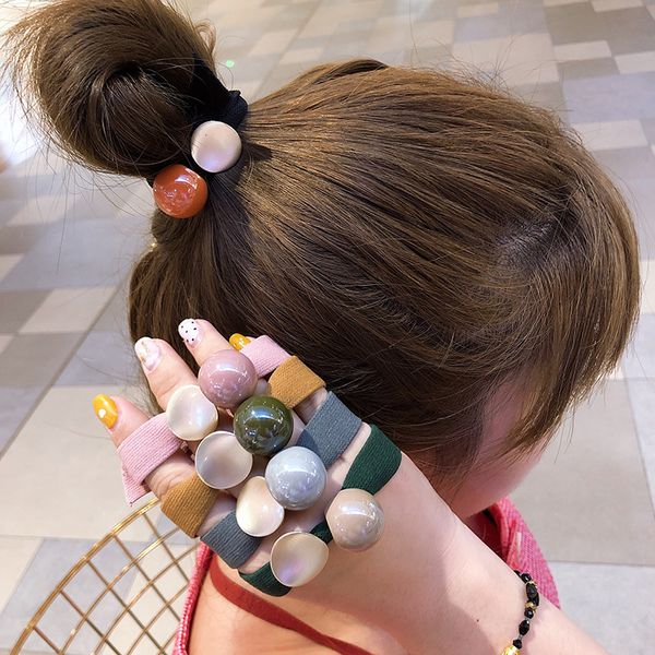 Venta Gomas elásticas para el pelo para mujer y niña, accesorios coreanos sencillos, soporte para anillo, adornos, tocado,