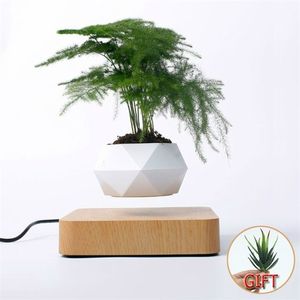 Verkoop levitating air bonsai pot rotatie plantenbakken magnetische levitatie ophanging bloem drijvende ted plant bureau decor 211130