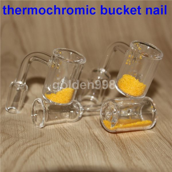 Vente Quartz Thermochromique Seau Banger 10mm 14mm 18mm Mâle Femelle Couleur Changeante Quartz Thermochromique Banger Clous Pour Verre Bongs Dab Rigs