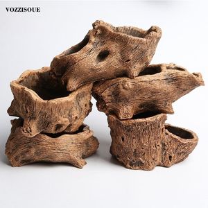 Verkoop hars boom root planten bonsai pot de fleur succulent plantenbak indoor plant pot accessoires kantoor decoratie plant potten Y200709