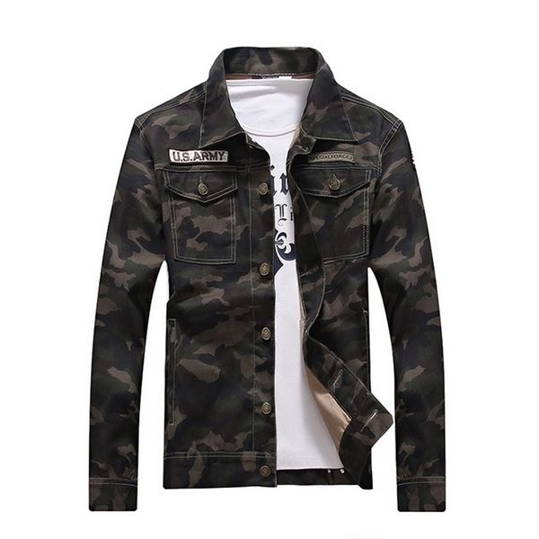 Venta Primavera hombres s denim chaqueta camuflaje rompevientos para hombre abrigos delgados masculina moda masculina abrigos abrigos más lj201013