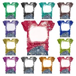 Vente Sublimation blanc imprimé col en V T-shirt hommes femmes utiliser bricolage photos mode décontracté T-shirt Harajuku haut 240220