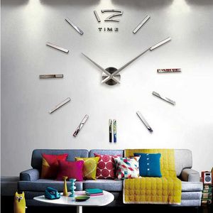 verkoop wandklok horloge horloge acryl spiegel stickers woonkamer quartz naald woondecoratie 210724