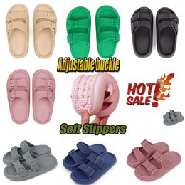 Uitverkoop Vrouwen Slippers Verstelbare Gesp Dikke Platform Sandalen Strand Schoenen Badkamer Slipper Zachte EVA Platte Zool Slides maat 34-45