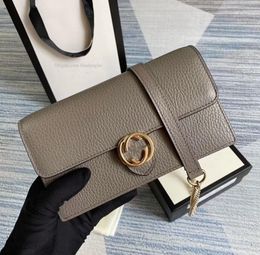 Verkoop korting hoogwaardige designer lederen tas dames handtas met doos en ketting gratis verzending mode luxe
