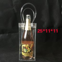 Venta de bolsas de embalaje de vino famosas de PVC de alta calidad, enfriadores, regalo de hielo rojo, cerveza, cubos de hielo y