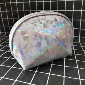 Verkoop van INS Trendy Cool Fashion Laser Shell Cosmetic Bag nemen en bewaren cosmetische tas hand in hand tijdens het reizen 220625