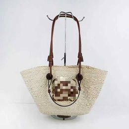 designertas Verkoop van strogeweven tassen Oblique Straddle Dameshandheld strandvakantie voor twee doeleinden