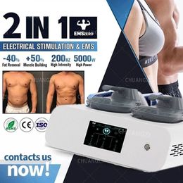 Ventes Amincissant la machine Le DLS-EMSLIM Équipement sûr et pratique à haute efficacité pour le renforcement musculaire et la réduction de la graisse Deux poignées RF salon