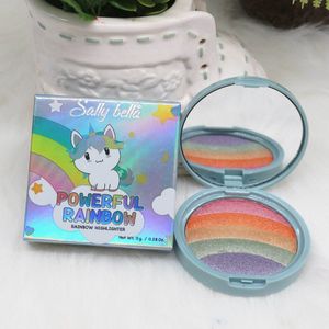 Sally Bella Rainbow Bronzers Highlighters 4Color Shimmer Matte Markeerstift Gezicht en Oog Make-up Product Girl Cosmetics