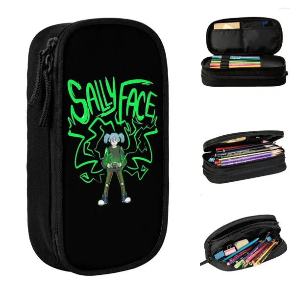 Sally Face Super Gear Boy Game Crayon Crayes Cauc Sac Étudiant grande capacité scolaire fournit des cadeaux crayons