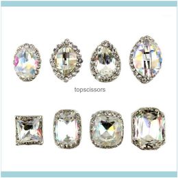 Salon Health Beauty5pcs/Lot K9 Sier Crystal Strass Decoratieve nagel Art Rhinestones Alloy Big Decorations Glitter Sieraden Nagels Aessories1