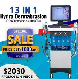 Uso del salón 13 en 1 Hydra facial Hydra Dermabrasion Máquina de microdermoabrasión Limpieza profunda Equipo de hidrodermoabrasión de estiramiento facial Aprobado por la FDA CE