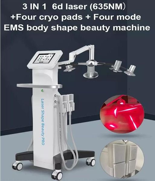 Utilisation en salon 3 en 1 amincissant 635nm diode laser Lipo Cavitation Cryo pad peau serrer la graisse de cryolipolyse réduire la forme du corps machine de beauté de perte de poids