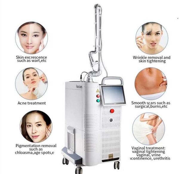 Utilisation en salon Co2 Laser fractionné Peau Serrer le traitement de l'acné Resurfaçage de la peau Enlèvement des cicatrices Vagin Serrage Vergetures Enlèvement des rides Machine de beauté
