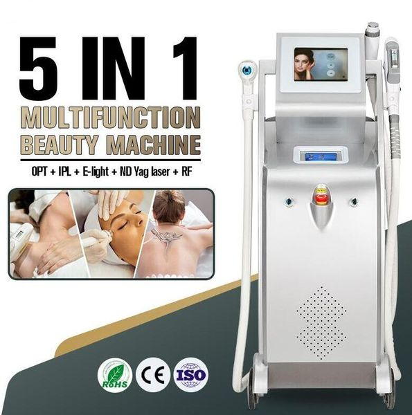 Uso en el salón IPL OPT parmanent Máquina de depilación ND YAG Elight RF Pigmento Eliminar Tratamiento Rejuvenecimiento de la piel Equipo Spa Beaut con 500000 brotes