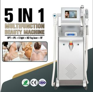 Uso del salón uso IPL Sistema de eliminación de vello pamanent OPT láser de carbono rf equipo multifunción de estiramiento facial q interruptor nd yag eliminación de tatuajes rejuvenecimiento de la piel máquina de belleza