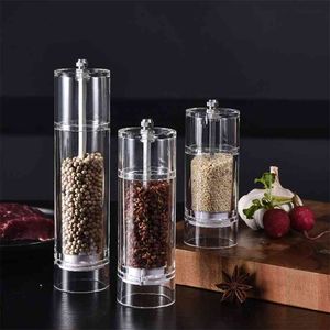 Salt en Pepper Grinder Set - Clear Acrylic Manual Spices Mills, Perfect voor Sea Peppercorns, Keukenaccessoires 210611