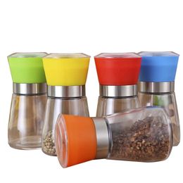Zout en Pepper Grinder Shaker Mill Vintage Glass Pepper Grinders Shaker Spice Peper Container Jar Ljjk2377