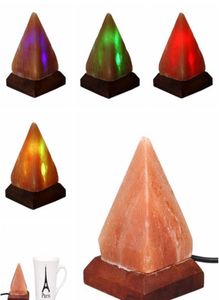 Zoutlamp tafel bureau lamp nacht licht piramide kristal gesteente houten lamp slaapkamer versiering huiskamer decor ambachten ornamenten cadeau llf9922365