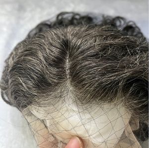 Perruque de cheveux humains gris poivre de sel bouclés, perruques de dentelle en surbrillance gris de couleur de piano bob court pour les femmes 4 * 4 perruque de fermeture de dentelle 14 jours fait à la main sur mesure