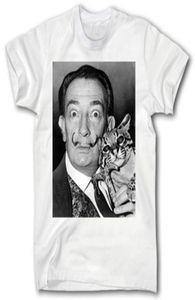 Salvador Dali Cat Shirt S XXXL Surrealism Art Artist Artist Casual Short Sleeve Shirt Tee6822900