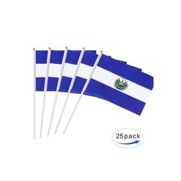 Salvador Hand Vlag Hoogwaardige Custom National Hanging for Outdoor Indoor, Polyester Weefsel, maak je eigen vlaggen