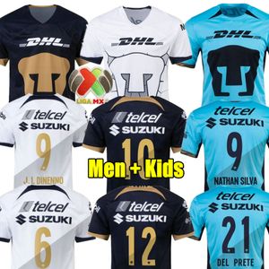 Salvio Club Universidad Nacional UNAM Maillot de football Camiseta de Liga MX Juan Dinenno 23 24 Accueil troisième bleu 2023 2024 Nathan Silva Cesar Huerta Kids Kit del Prete